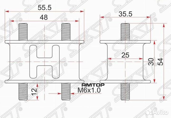 SAT ST-17567-61030 Крепление глушителя toyota land