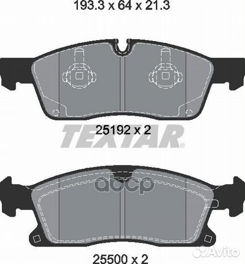 Колодки передние 166 A0064203920 2519202 Textar