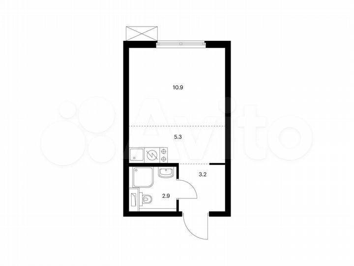 Квартира-студия, 22,3 м², 31/33 эт.