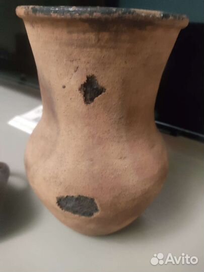 Кринка синяя глина старинная