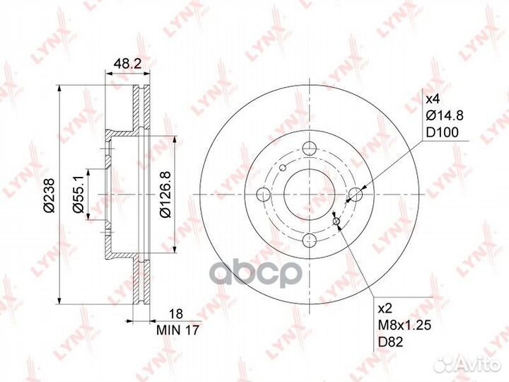 Диск тормозной перед BN1166 lynxauto