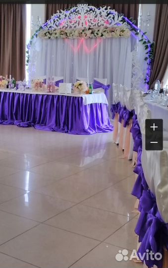 Скатерть 3D, банты, ткань цвета лаванды, юбка на с