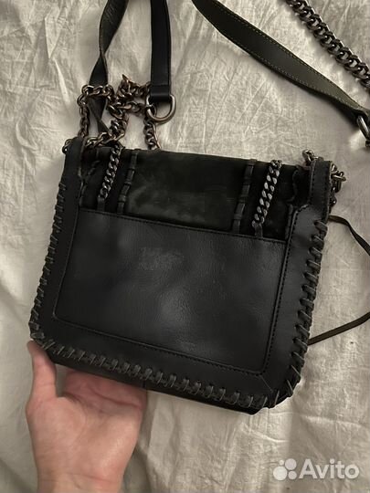 Сумка кожаная замшевая