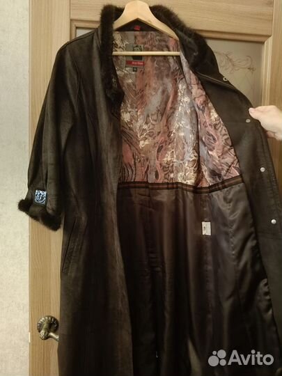 Пальто женское замшевое р46