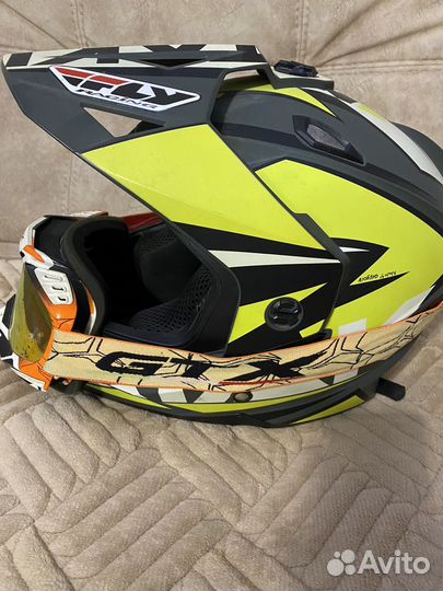 Кроссовый шлем ataki с очками