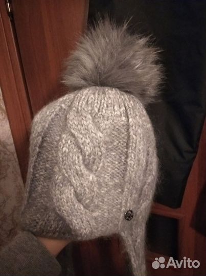 Шапка серая зимняя