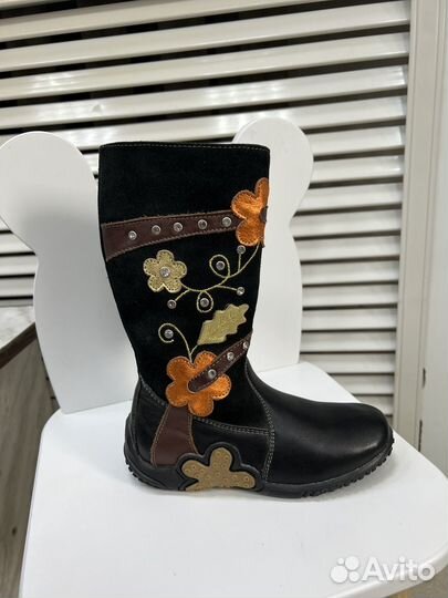 Сапоги демисезонные zebra для девочки 28