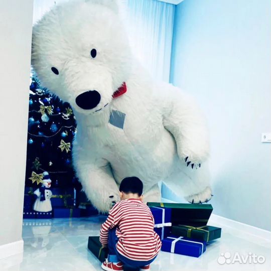 Белый Мишка поздравление/Ростовая кукла/Аниматоры