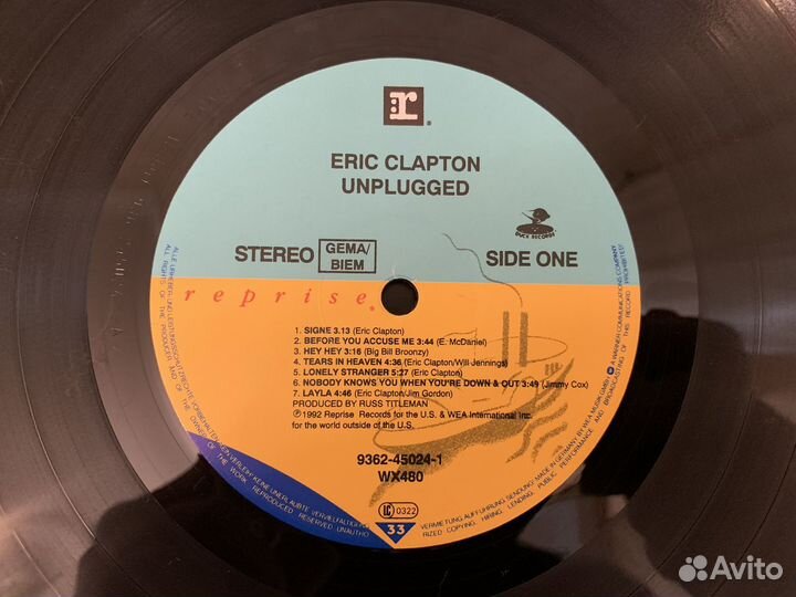 Eric Clapton unplugged lp