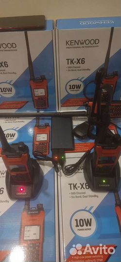 Рация Kenwood TK X6 10w, красная с GPS