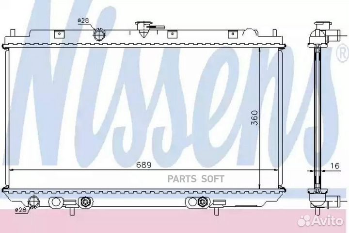 Радиатор охлаждения двс nissan almera (2000) 1.8