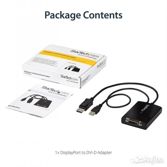 Адаптер DisplayPort к DVI-D Dual Link StartTech