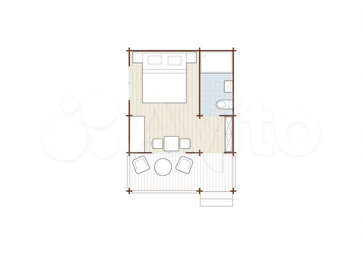 Коттедж 23,7 м² на участке 100 сот.