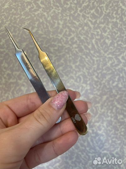 Пинцет для наращивания ресниц, хна для бровей