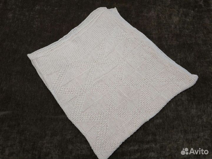 Легкое вязаное одеяло плед 110*130