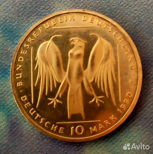 10 марок Германия 1990, серебро