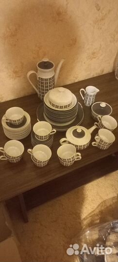 Кофейный немецкий фарфоровый сервиз