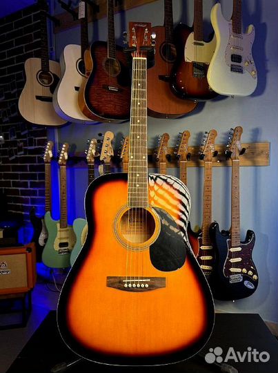 Акустическая гитара + чехол v подарок