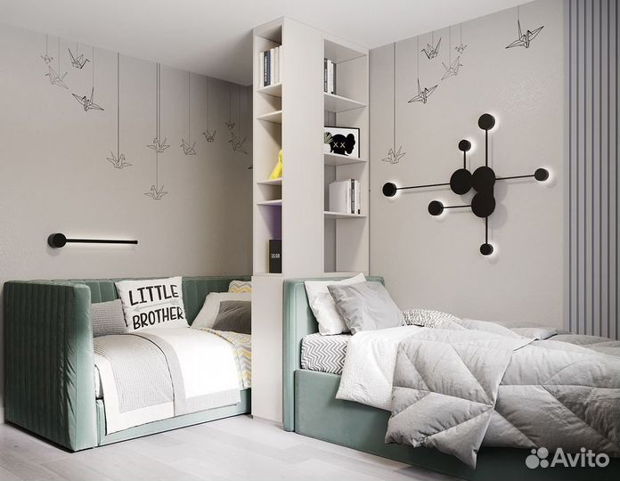 Мебель для детской на двоих мальчиков, 10.2 кв.м