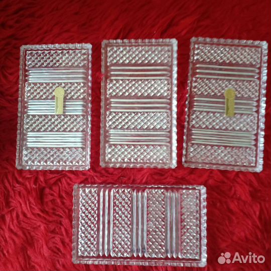 Хрустальный поднос богемия