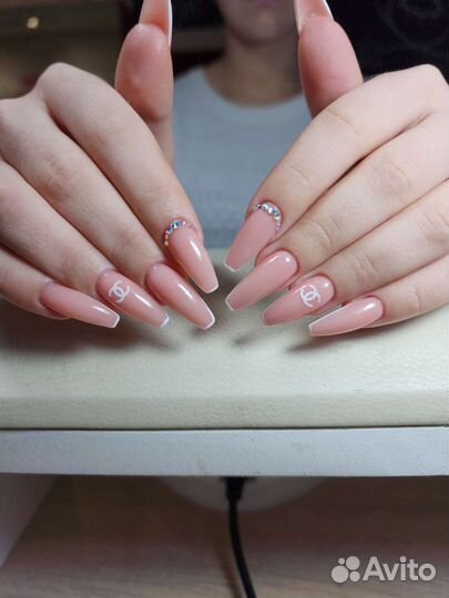 Комби маникюр + укрепление гелем