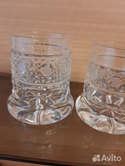 Набор рюмок купоросное стекло СССР