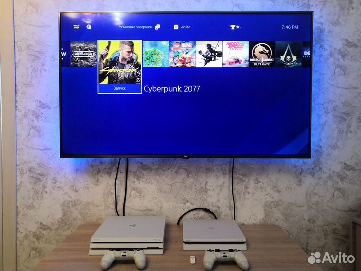 Прошитая PS4 slim белая 1000 gb