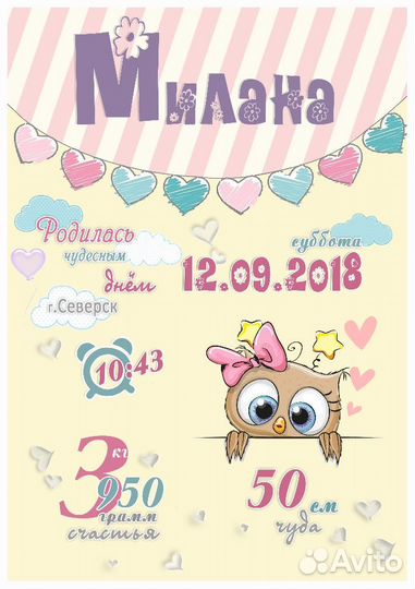 Метрика. Коллаж-открытка