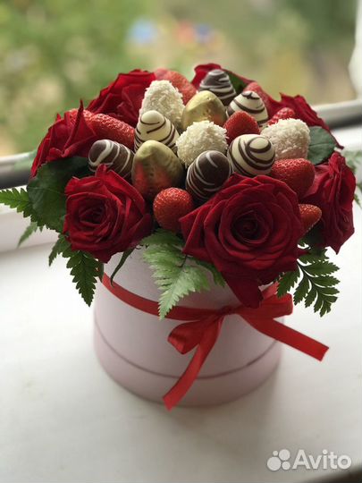 Букет цветов.Сладкий букет,клубника в шоколаде