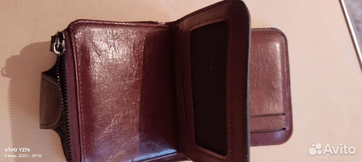 Кошелёк-портмоне темно коричневый бу