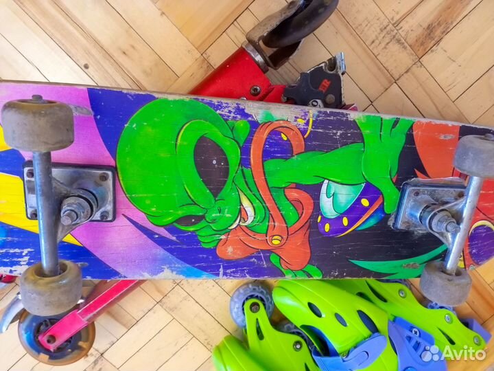 Скейборд,роликовые коньки,самокат комплектом