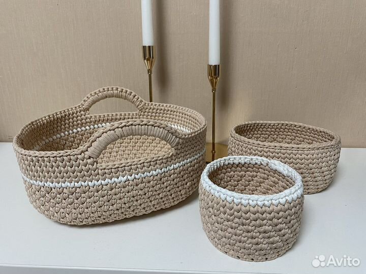 Вязаные корзинки