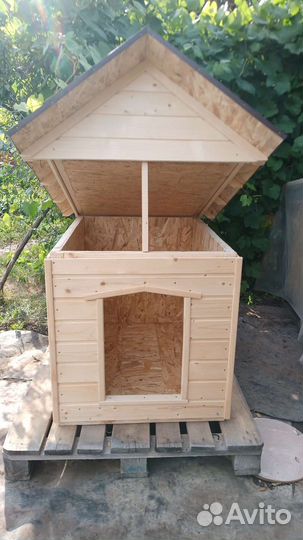 Будка утепленная с откидной крышей