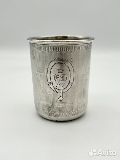 Стакан гильоше Пец серебро 84 проба 71 г. 194 мл