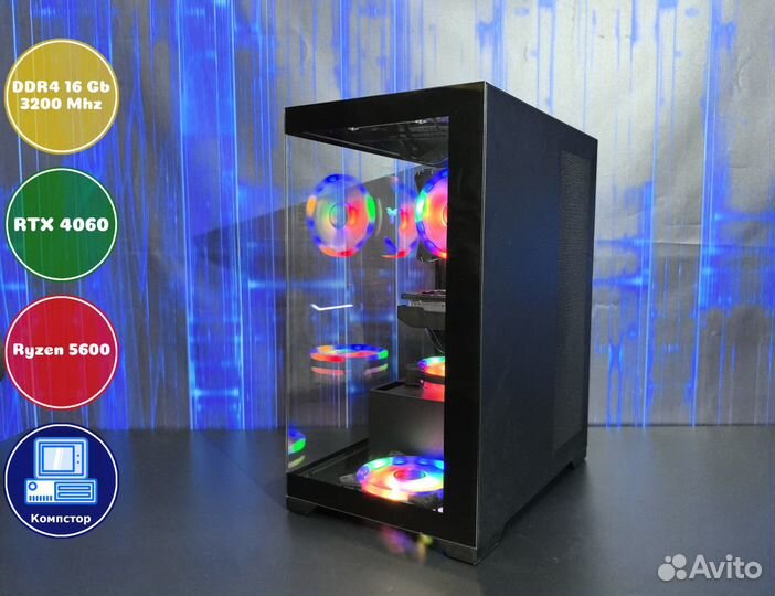 Сборка мощного пк AMD5600-RTX4060-16DDR4-WFH48-A520