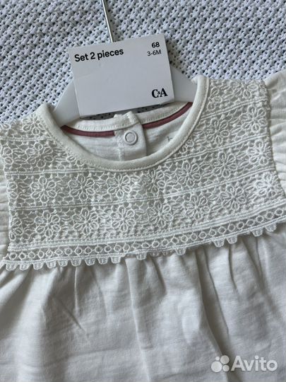 Комплект для девочки футболка леггинсы 62 68 С&А