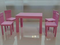 Стол и стулья для куклы Барби