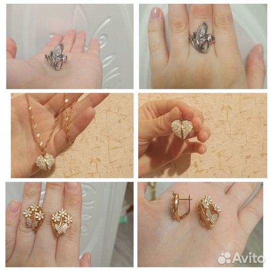 Серебро 925 проба, серьги, кольцо 16,5-17, кулон