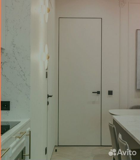 Дверь скрытая межкомнатная кромка черная 2100х700