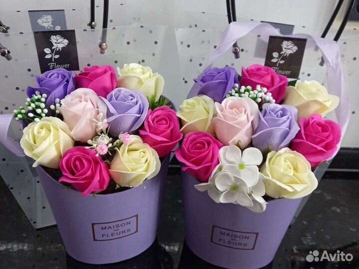 Букет из мыльных роз