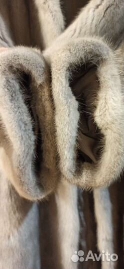 Продаётся голубая цельная норковая шуба, размер 46
