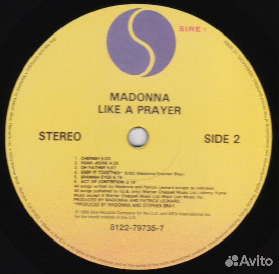 Виниловая пластинка Madonna like A prayer (Remaste