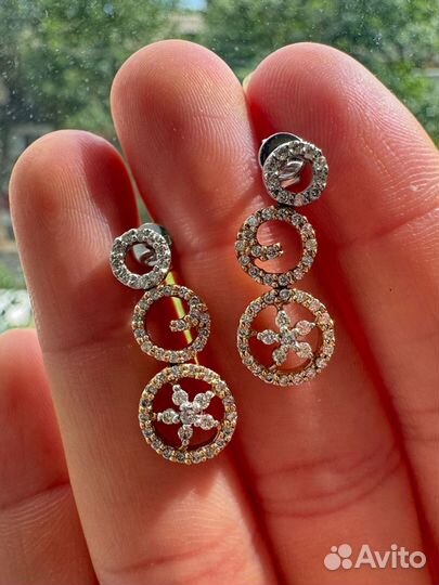 Бриллиантовые серьги 585 пробы