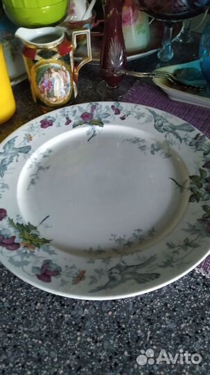 Блюдо старинное Европа птички