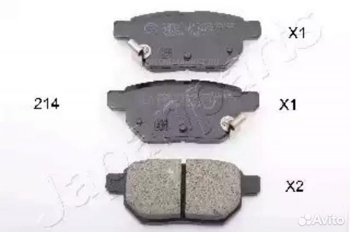Japanparts PP-214AF Колодки тормозные дисковые, ко