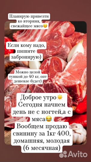 Мясо свинины домашнее