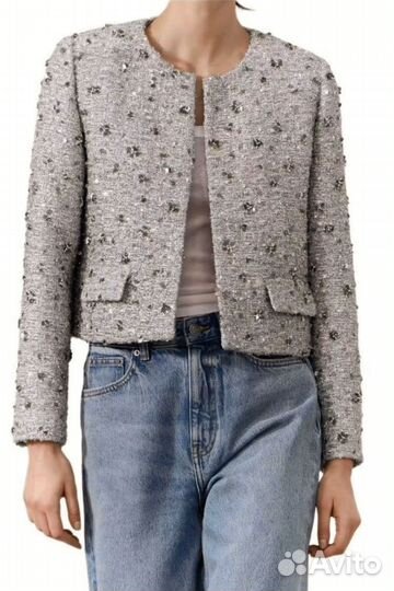 Твидовый жакет zara xs