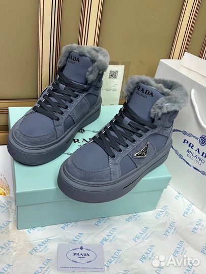 Кеды зимние женские натуральные Prada