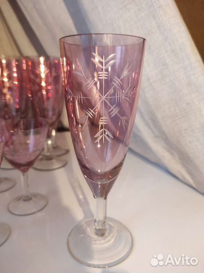 Фужеры. Бокалы. Цв.стекло, Марганец СССР