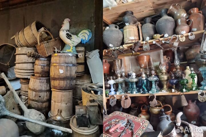 Старинный деревянный ушат кадка ковш ведро шайка